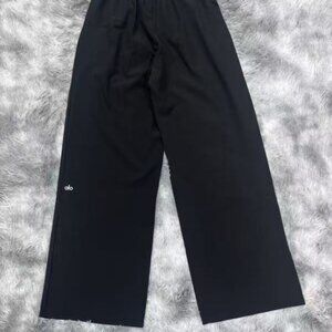 ALO Women's Black Straight-Leg Wide-Leg Casual Pants
